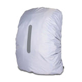 Waterproof Backpack Rain Cover Waterproof for Riding in light gray with reflective detail, ideal for outdoor sports and activities.