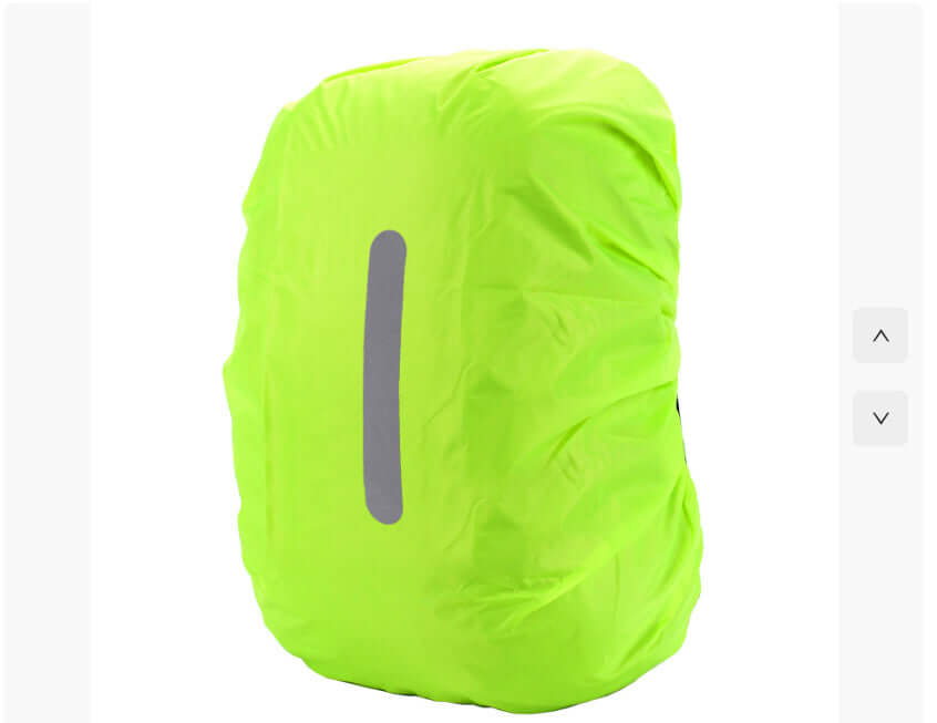 Outdoor Backpack Rain Cover Waterproof For Riding in bright green with reflective detail.