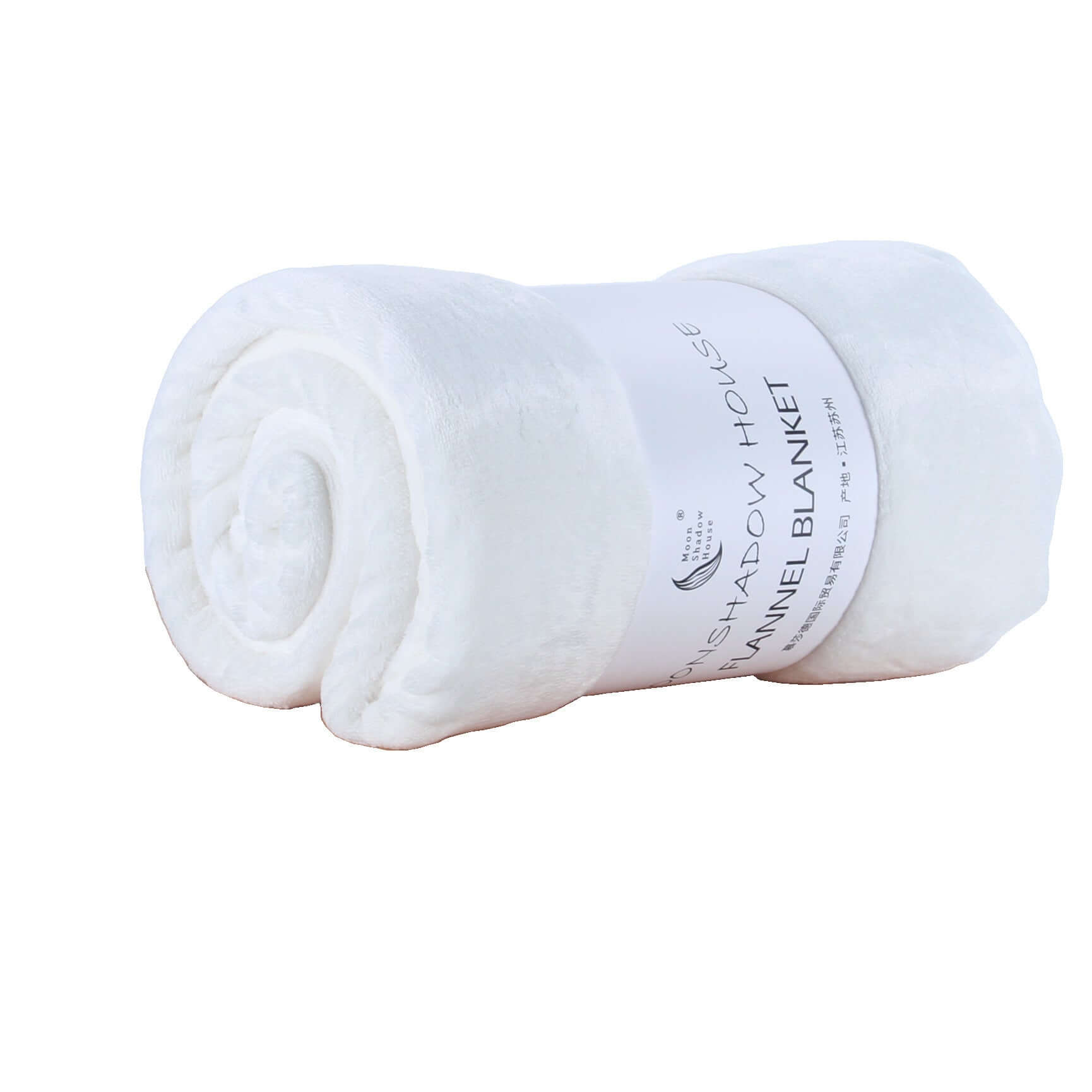 Rolled white flannel blanket, soft coral fleece, perfect for nap and air-conditioning use.