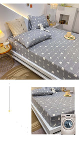 Soft Cotton Elastic Bed Linen Mattress Cover Queen King Size