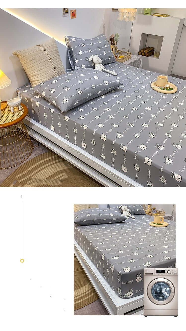 Soft Cotton Elastic Bed Linen Mattress Cover Queen King Size