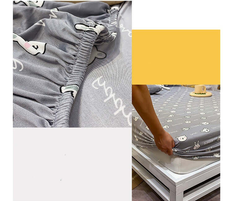 Cotton Elastic Fitted Sheet Queen King Size