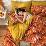 Four-Piece Cotton Bedding Set for Dormitory Summer