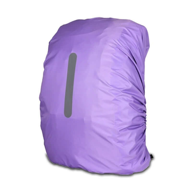 Outdoor Backpack Rain Cover Waterproof in purple color, designed for cycling and outdoor activities.