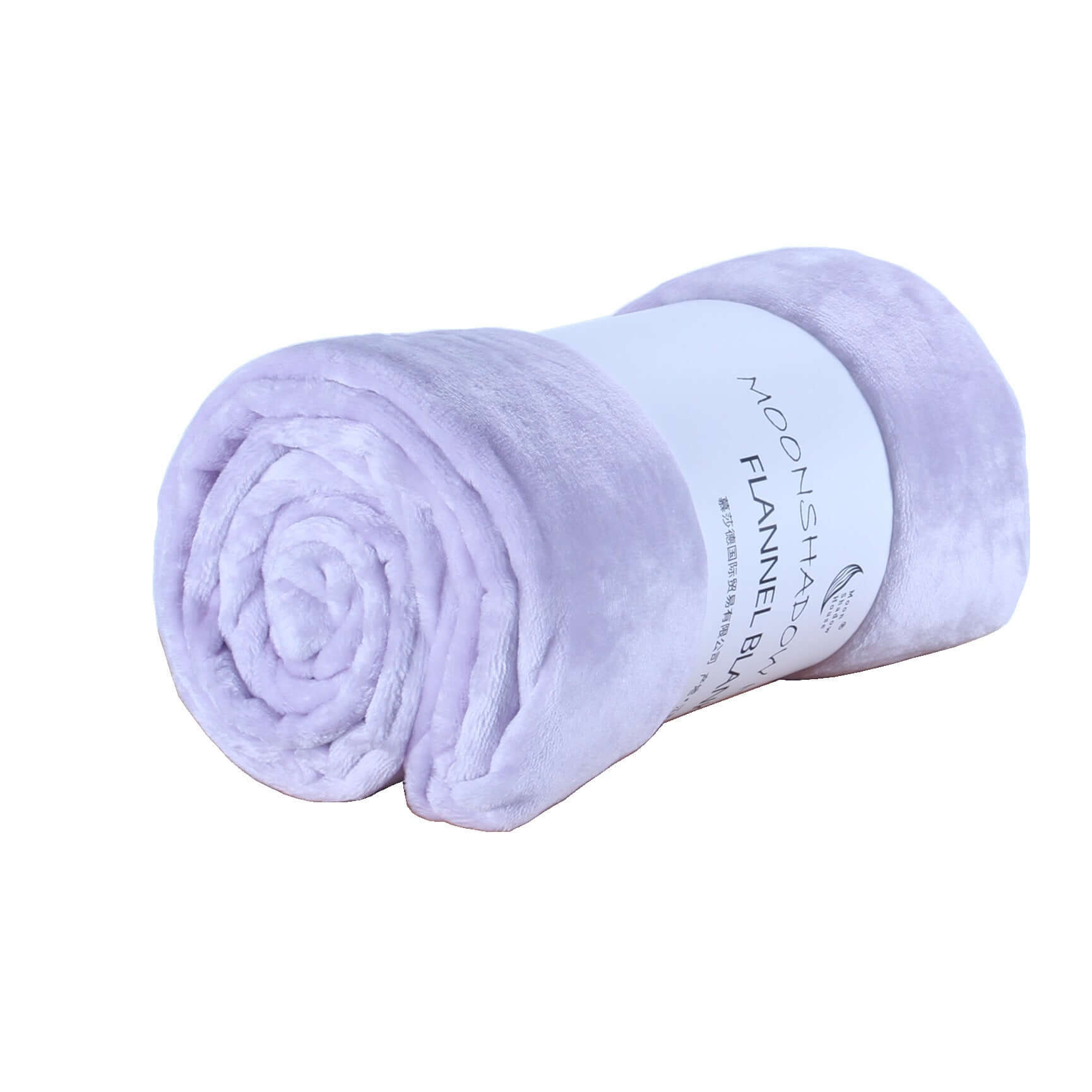 Rolled light purple flannel coral fleece blanket, perfect for bed sheets and air-conditioning use.