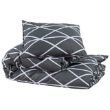 Duvet Cover Set Grey 240x220 cm Cotton with modern geometric pattern and matching pillowcases.