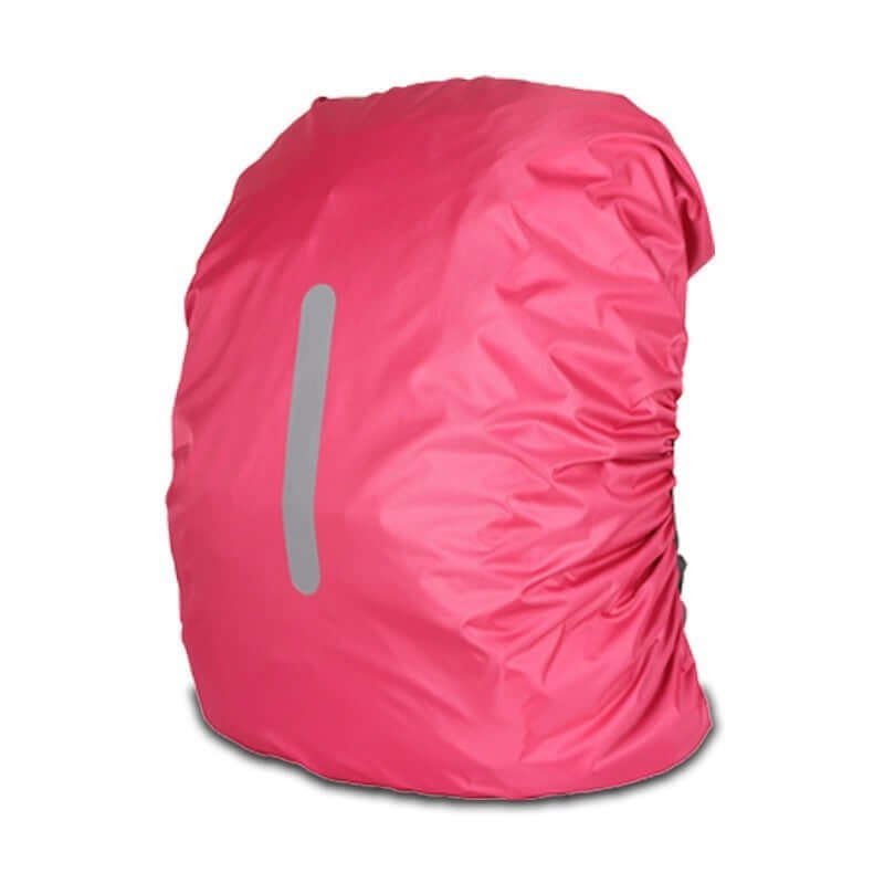 Outdoor Backpack Rain Cover Waterproof in pink, designed for riding and outdoor activities.